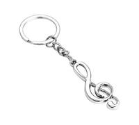 Premium Quality 3d Silvery Musical Notes Symbol Pendant Keychain Keyring Keyring Creative Keyring