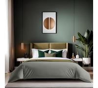 Premium Ranforce Double Quilt Cover (200 x 200 cm), Color Gris Oscuro, 100% algodón, Cuenta de Hilos 155, Cierre de Botones, Lavable a máquina a 30 °C, Suave y Duradera