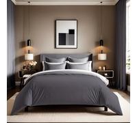 Premium Ranforce Double Quilt Cover (200 x 200 cm), Color Gris Oscuro, 100% algodón, Cuenta de Hilos 155, Cierre de Botones, Lavable a máquina a 30 °C, Suave y Duradera