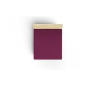Premium Ranforce Double Small Fitted Sheet (DE), 100% algodón, 130 x 190+30 cm, 155 Thread Count, Purple | Lavable a máquina a 30 °C, Suave y Duradero