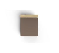 Premium Ranforce Double XL Fitted Sheet, 100% algodón, 140 x 200+30 cm, marrón, Suave y Duradero, dormitorios acogedores y decoración Elegante