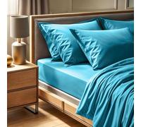 Premium Ranforce - Sábana Bajera Ajustable Doble XL (140 x 200 + 30 cm), 100% algodón, 155 Hilos, Color Turquesa, Lavable a máquina a 30 °C, Suave y Duradera