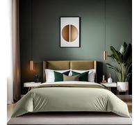 Premium Ranforce Single Quilt Cover (135 x 200 cm), 100% algodón, Verde | Button Closure, 155 Thread Count | Lavable a máquina a 30 °C, Suave y Duradero