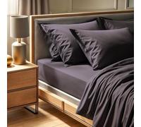 Premium Ranforce Super King Fitted Sheet (180 x 200+30 cm) | 100% algodón, Cuenta de Hilos 155, Gris Oscuro, Lavable a máquina a 30 °C, Suave y Duradera