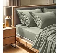 Premium Ranforce Super King Fitted Sheet (180 x 200+30 cm) | 100% algodón, Cuenta de Hilos 155, Lavable a máquina a 30 °C, Elegante Color Verde para una Comodidad Lujosa