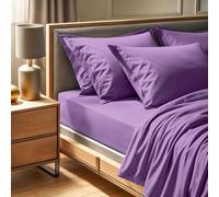 Premium Ranforce Super King Fitted Sheet, Lilac, 180 x 200+30 cm, 100% algodón, Cuenta de Hilos 155, Lavable a máquina a 30 °C, Suave y Duradera