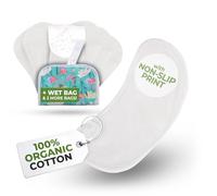 Premium salvaslip reutilizables antideslizantes SIN ALAS en algodón orgánico para flujo blanco (S, 7 uds.); lavables a alta T°, 100% transpirables, salvaslip tela, protección femenina diaria (sin PUL)