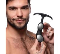 Premium Silicone Weighted Prostate Plug - Large - Black