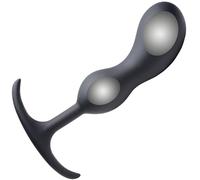 Premium Silicone Weighted Prostate Plug - XL - Black