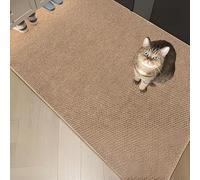 Premium Sisal Cat Scratch Pad, Zero-Mess Cardboard Cat Scratcher Alternative, Non-Slip Cat Carpet Protector & Couch Cat Scratch Protector with Reinforced Edges for Indoor Cats (Brown,11.8" x 15.7")
