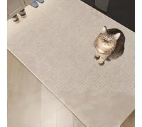 Premium Sisal Cat Scratch Pad, Zero-Mess Cardboard Cat Scratcher Alternative, Non-Slip Cat Carpet Protector & Couch Cat Scratch Protector with Reinforced Edges for Indoor Cats (Beige,19.7" x 31.5")