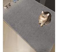 Premium Sisal Cat Scratch Pad, Zero-Mess Cardboard Cat Scratcher Alternative, Non-Slip Cat Carpet Protector & Couch Cat Scratch Protector with Reinforced Edges for Indoor Cats (Gray,15.7" x 23.6")