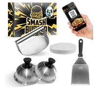 Premium Smash Burger - Kit Profesional Premium de Acero Inoxidable con Certificado EU Contacto con Alimentos - Set Hamburguesas - Prensa Hamburguesas