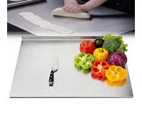 Premium Stainless Steel Chopping Board - Non-Slip, Durable, Hygienic Kitchen Cutting Board, Stainless Steel Cutting Board for Meat, Vegetables, Fruits, Bread & Baking (11.8 * 15.7in)
