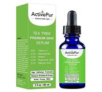 Premium TEA TREE SERUM (Big Size 2 Oz/60 ml) Oil for Acne, 20% Vitamin C & B3 MSM Hyaluronic Acid Retinol Salicylic Acid Niacinamide Acne Scar Treatment Anti Aging Wrinkle Dark Spots Blemishes Pimple
