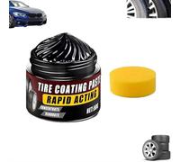 Premium Tire Coating & Trim Restorer,Bring Back The Original Deep Black Shine to Rubber And Plastic,Long-Lasting Ceramic Coating & UV Protection,TireCoating Paste for Car Tire Plastic Trim Care