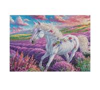 Premium Unicornio Campo de Lavanda Vida Silvestre Naturaleza Salvaje Fantasía Puzzle 300 Piezas para Adultos Divertido Estimulante Y Entretenido Ideal para Pasatiempos Y Hobbies 300 PCS（40x28cm）