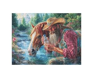 Premium Vaquero Caballo Granja Rural Campo Naturaleza Salvaje Bonita Puzzle 500 Piezas para Adultos Estimulante Divertido Y Cautivador Ideal para Pasatiempos Y Hobbies 500 PCS（52×38cm）