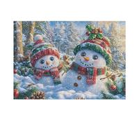 Premium Weihnachten Schneemann Winter Schnee Wald Draußen Puzzle 300 Piezas para Adultos Estimulante Divertido Y Cautivador Ideal para Hobby Y Pasatiempos 300 PCS（40x28cm）