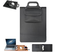 Premium Wireless Charging Laptop Bag,All in One Mobile Workstation Sleeve with Built in Charger,Waterproof Computer Case with Stand Mouse Pad and Storage Pouch for Travel Office