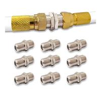 Premium X 10 conectores F - Aleación de zinc - Acoplamiento satélite, conector F, adaptador versátil para cable coaxial, cable de antena SAT, instalaciones BK, ideal para transmisión de señal con