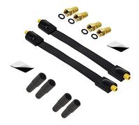 Premium X 2 pasacables para ventana satélite, 4 conectores F, 4 boquillas de goma, juego DVB-C DVB-T, cable plano de 26 cm, color negro