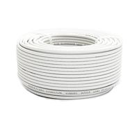 Premium X Cable satelital Mini coaxial de 100m en blanco - Extra Delgado con un diámetro de 4 mm - Doble blindaje para satélite | Cable | DVB-T - Compatible con Ultra HD 4K y 3D