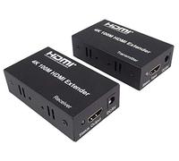 PremiumCord Extensor HDMI 4K a 100 m a través de un Cable Cat5e/Cat6, Carcasa metálica, Estado LED, Compatible con vídeo 4K UHD, Full HD 1080p 60Hz, HDCP, Negro