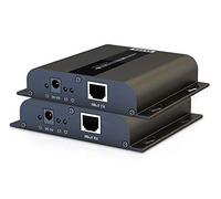 PremiumCord 4K Extensor HDMI a 120 m a través de LAN, IP, HDBitT, Carcasa de Metal, Estado LED, Compatible con 4 K a 30 Hz, Full HD 1080P a 60 Hz, HDCP, Color Negro