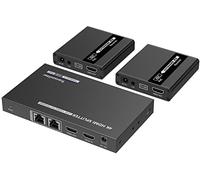 PremiumCord 4K HDMI 1-2 Splitter + Extensor vía Cat6/6a/7, Ultra HD 4K @ 30Hz a 70m, Carcasa Metálica, 2 Receptores con Fuente de Alimentación, Dolby TrueHD, 3D, EDID, CEC, HDCP2.2