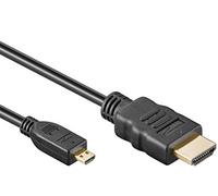 PremiumCord 4K High Speed Cable HDMI A a HDMI Micro D M/M, 4,95 Gbit/s, Compatible con Vídeo 4K@30Hz, Full HD 1080p, Deep Color, HDCP, HDR, Conectores Chapados en Oro, Negro, 1 m