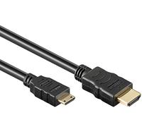 PremiumCord 4K High Speed Cable HDMI A a HDMI Mini C M/M, 4,95 Gbit/s, Compatible con Vídeo 4K@30Hz, Full HD 1080p, Deep Color, HDCP, HDR, Conectores Chapados en Oro, Negro, 1 m