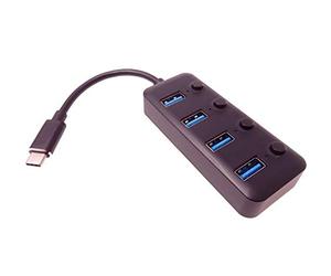 PremiumCord 5G SuperSpeed USB HUB Tipo C a 4 x USB 3.1 A Gen1, Interruptor de alimentación