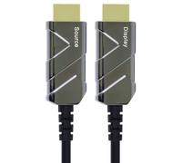 PremiumCord 8K Cable de Fibra Óptica HDMI 2.1, Ultra Alta Velocidad 48 Gbit/s, 3D, EDID, eARC, HDR, Resolución 8K@60Hz 4320p, 4K@120Hz, Compatible con PS5, Xbox X, PC, TV, Chapado en Oro, Longitud 7m