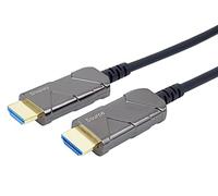 PREMIUMCORD 8K Cable de Fibra Óptica HDMI 2.1, Ultra Alta Velocidad 48 Gbit/s, 3D, EDID, eARC, HDR, Resolución 8K@60Hz 4320p, 4K@120Hz, Compatible con PS5, Xbox X, PC, TV, Chapado en Oro, Longitud 20m