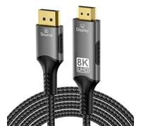 PremiumCord 8K Cable DisplayPort 1.4 a HDMI 2.1, Macho a Macho, Resolución 8K @ 60Hz, 4K @ 144Hz, Full HD 1080p, HDCP 2.2, Color: Negro, Longitud: 2 m