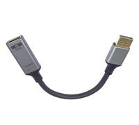 PremiumCord Adaptador 8K Displayport a HDMI M/H, 8K@60Hz, 4K@144Hz, DP 1.4, HDMI 2.1, HDR 10, HDCP 2.2, Conectores Chapados en Oro, Diseño en Metal, 20cm