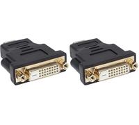PremiumCord Adaptador HDMI 4K a DVI, Conectores Dorados, HDMI Macho Tipo A a DVI-D Hembra (24+1) - para 4K UHD 2160p, Full HD 1080p, 3D, Color Negro (Paquete de 2)
