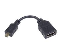 PremiumCord Adaptador HDMI A a Micro HDMI, UHD 4K 2160p 60Hz, Full HD 1080p, 3D, Color Negro, Conexiones Doradas, 13 cm