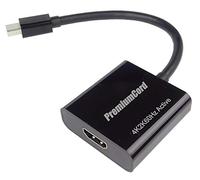 PremiumCord Adaptador Mini DisplayPort a HDMI, Vídeo 4K@60Hz UHD 2160p, Full HD 1080p, 3D, Mini DisplayPort 1.2 Macho a HDMI 2.0 Hembra, Longitud 20cm, Negro