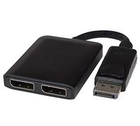 PremiumCord Adaptador MST DisplayPort a 2x DisplayPort, función extendid espejo, vídeo 8K @60Hz con DSC, 8K @ 30Hz sin DSC, UHD 4K 2160p, longitud: 20 cm, negro