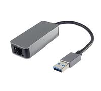 PremiumCord Adaptador USB 3.0 a Gigabit RJ45 Ethernet 10/100/1000/2500 Mbit, Adaptador LAN, USB 3.0 Tipo A Macho a RJ45, Cat5/6/7, diseño metálico, Color Gris Espacial 20 cm