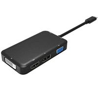 PremiumCord - Adaptador USB 3.1 Tipo C a HDMI + DVI + VGA + DisplayPort