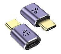 PremiumCord Adaptador USB 4, USB-C Macho a USB-C Hembra M/F, Ultra Velocidad 40 Gbps, Conector USB Tipo C, protección de Enchufe, Aluminio, Color Gris Espacial