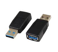 PremiumCord Adaptador USB A Macho a USB A Hembra M/F, supervelocidad 5 Gbps, Conector USB Tipo A, protección de Macho, Color Negro