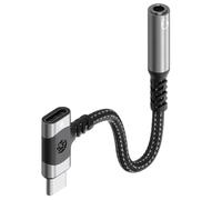 PremiumCord Adaptador USB-C a Stereojack 3,5mm Y USB-C con Chip DAC, Adaptador de Auriculares Aux, USB 3.2 Tipo C a Jack Y USB-C, Compatible con Todos Los Dispositivos Android E iOS, Plateado, 10 cm
