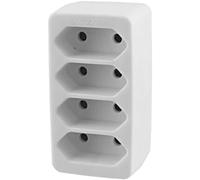 PremiumCord Brennenstuhl - Adaptador de Enchufe Europeo (4 entradas), Color Blanco