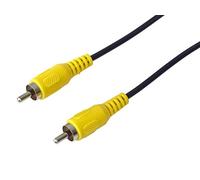 PremiumCord Cable 1x RCA a 1x RCA, Macho a Macho, Cable de Conexión de Audio Y Vídeo, Estéreo, para TV, Móviles, MP3, HiFi, Color Negro, 1,5m