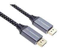 PremiumCord Cable 8K Displayport 1.4 M/M 1 m, Enchufe a Enchufe, 32.4Gbps, Vídeo 8K@30Hz, 5K@60Hz, 4K@120Hz 2160p, HDCP 2.2, Conectores Dorados, Trenza de Cable Textil