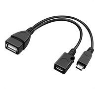 PremiumCord Cable Adaptador OTG, USB a Micro USB, Negro, 14 cm